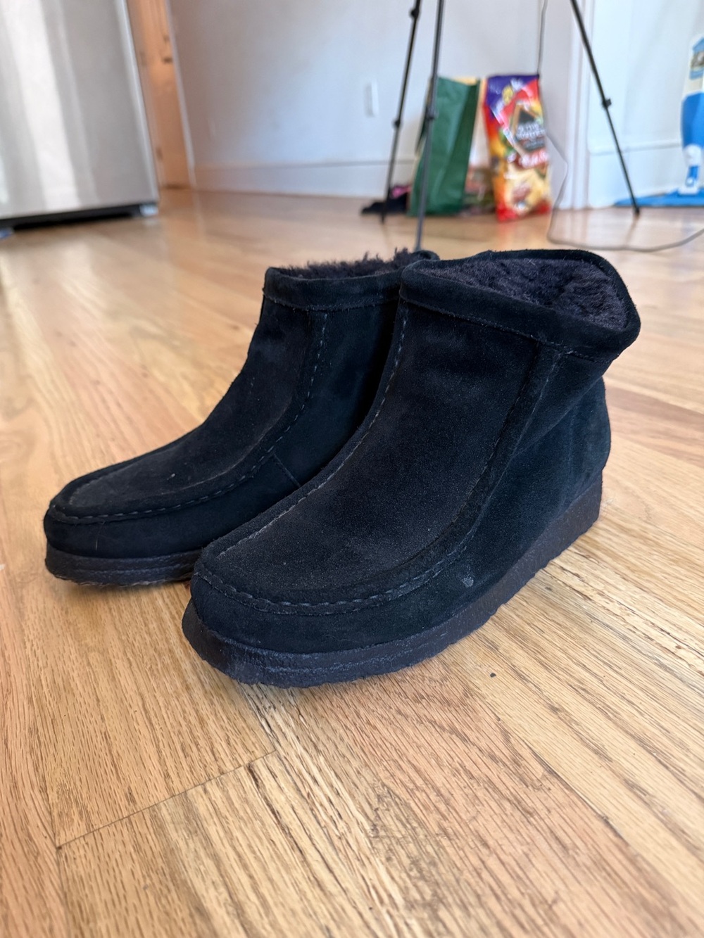 Cozy Faux Fur Lined Clarks Wallabee Booties